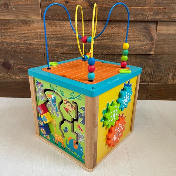 Baby Toddler Wooden Activity Cube Montessori Toy - Picture 4 of 5